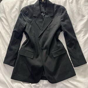 Femme by Design Oversized Boyfriend Blazer Academia Charcoal S/P